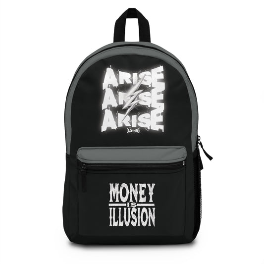 Motivational Backpack -'Arise Money is Illusion' Design