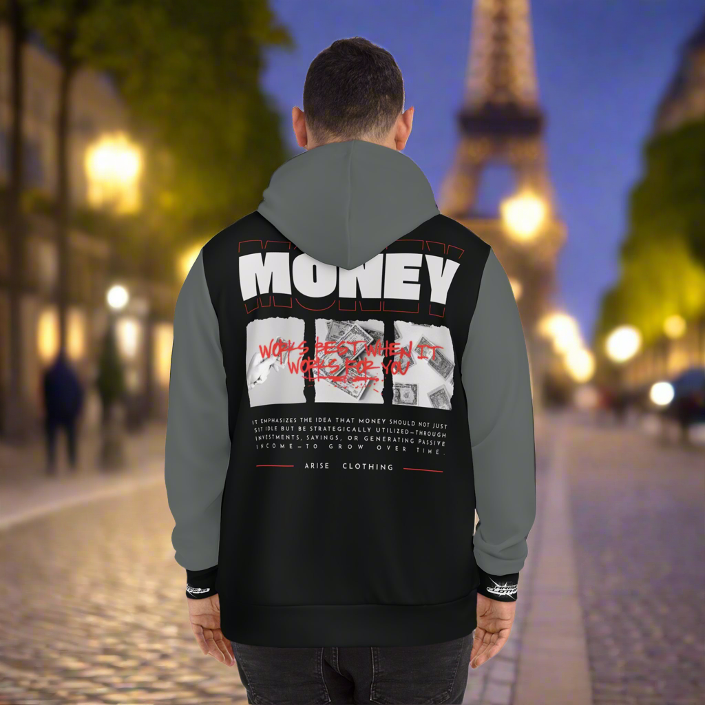 ''Money is Illusion'' Hoodie - Stylish Black & Gray VIP Pullover for Urban Fashion