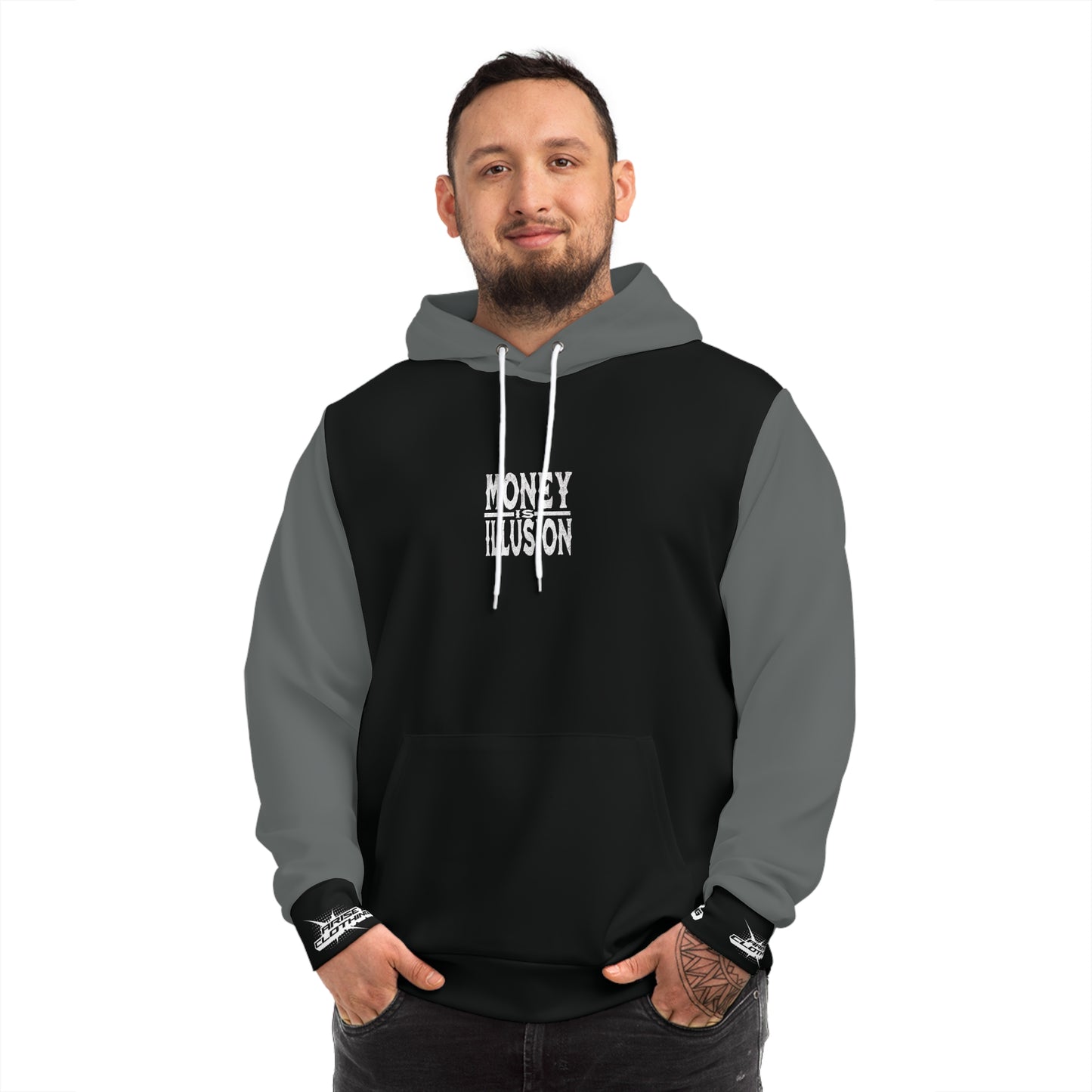 ''Money is Illusion'' Hoodie - Stylish Black & Gray VIP Pullover for Urban Fashion